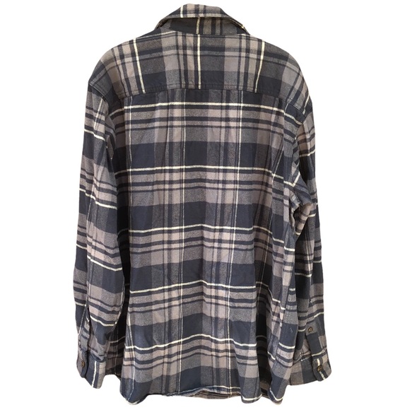 RedHead XL Shirt Flannel Blue Plaid Thick Gray Pockets Button Up Bass Pro Thick - Picture 4 of 4